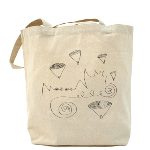 Сумка шоппер с принтом Enjoy fly with paragliding