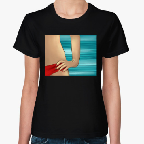 Женская футболка с принтом память о жарком лете