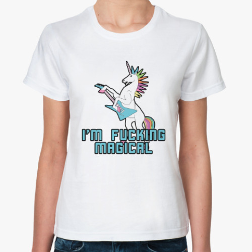 Классическая футболка с принтом Единорог