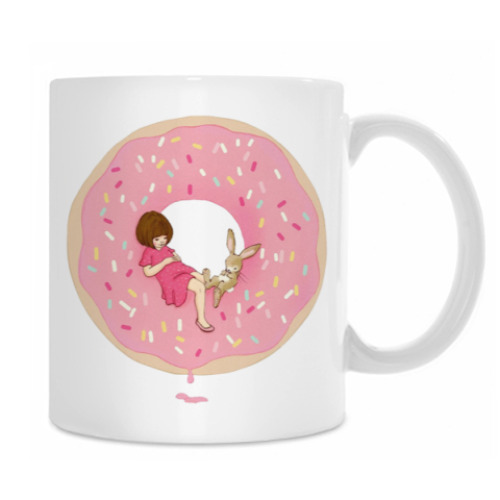 Кружка с принтом Girl & Rabbit