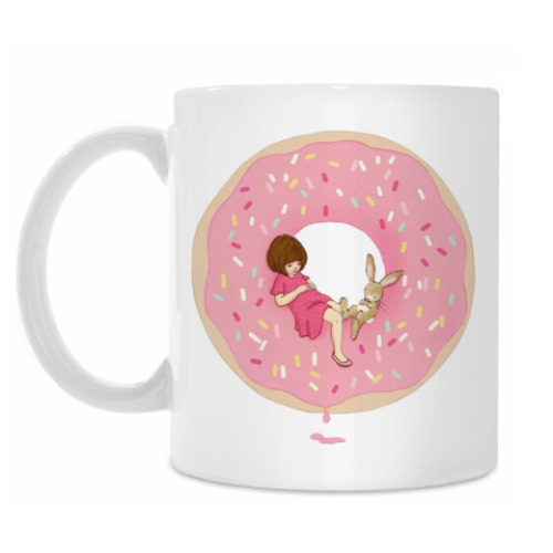 Кружка с принтом Girl & Rabbit