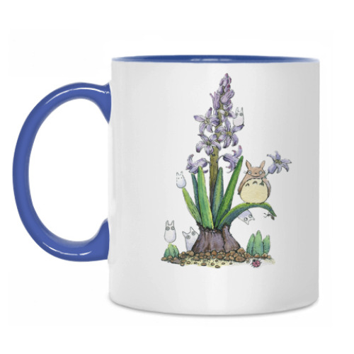 Кружка с принтом Тоторо с гиацинтом