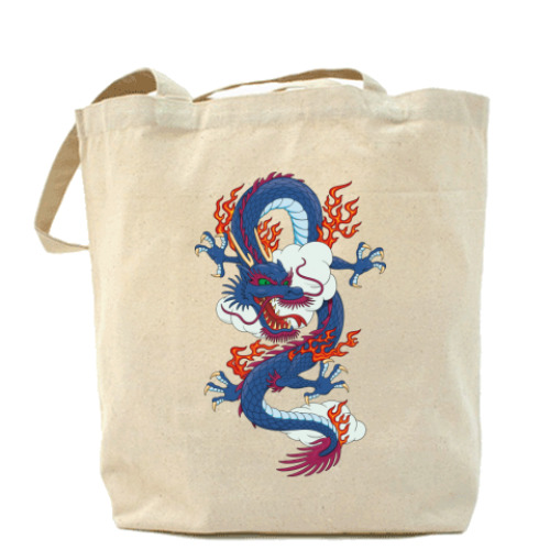 Сумка шоппер с принтом Дракон