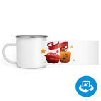 Кружка металлическая белая (круговая запечатка)