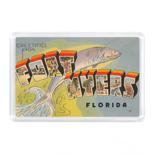 Магнит с принтом Ретро Форт-Майерс, Флорида
