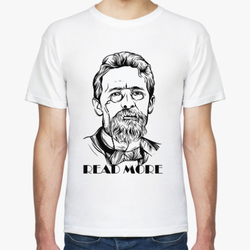 Футболка с принтом Чехов 'Read More'