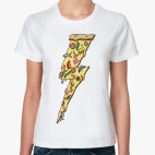 Классическая женская футболка Пицца