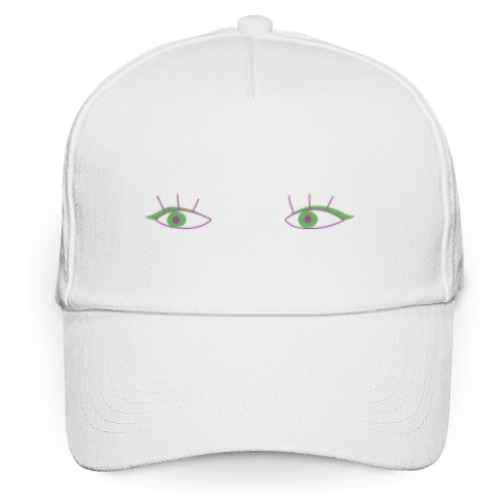 Кепка бейсболка с принтом Глаза с зелеными стрелками