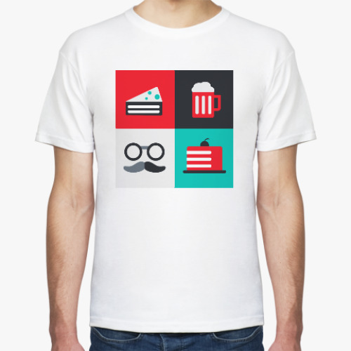 Футболка с принтом Папино пиво, мамин торт