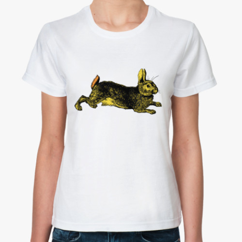 Классическая футболка с принтом Зайчик