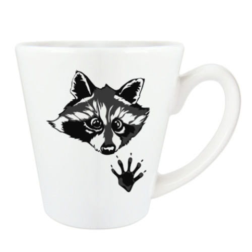 Чашка Латте с принтом енот