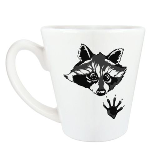 Чашка Латте с принтом енот