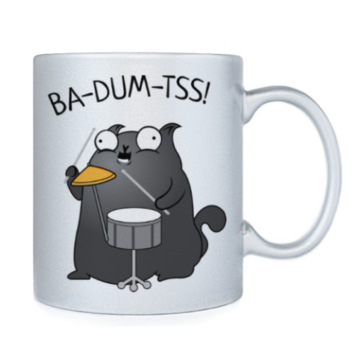 Кружка с принтом Кот Ba-Dum-Tss!