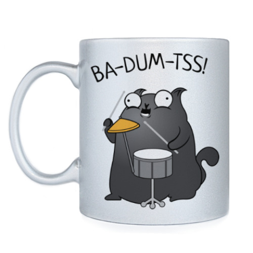 Кружка с принтом Кот Ba-Dum-Tss!