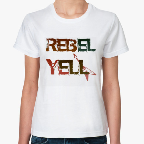 Классическая футболка с принтом  Rebel yell