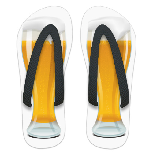 Шлепанцы (сланцы) с принтом БОКАЛ ПИВА