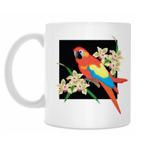 Кружка с принтом Попугай