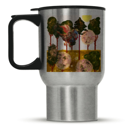 Кружка-термос с принтом Серия Лес. Дракончик, Летучий Мыш