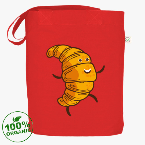 Сумка шоппер с принтом Веселый круассан