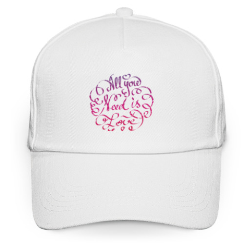 Кепка бейсболка с принтом All you need is love