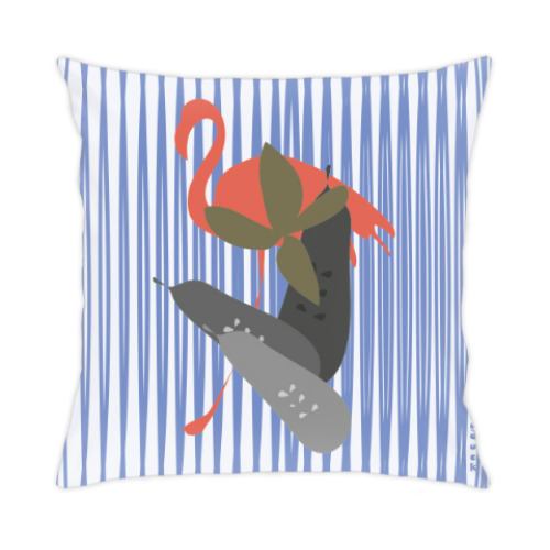 Подушка с принтом не в своей тарелке