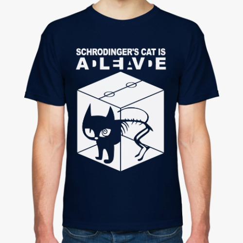 Футболка с принтом Кот Шрёдингера