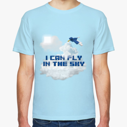 Футболка с принтом Minecraft - I can fly in the sky