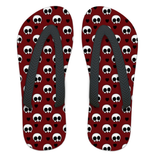 Шлепанцы (сланцы) с принтом Skulls & Bones5