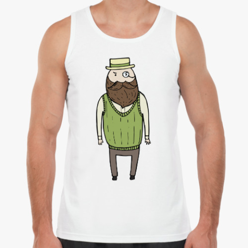 Майка с принтом Милый бородатый джентльмен