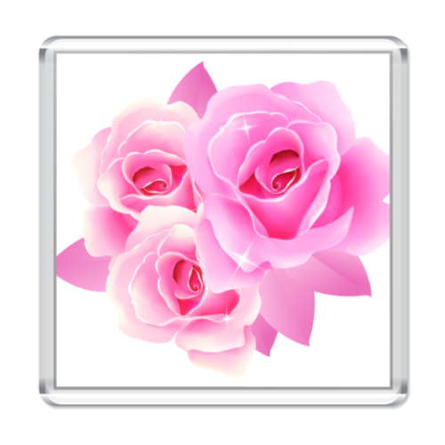 Магнит с принтом  Розочки