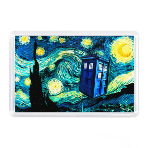 Магнит с принтом ТАРДИС Ван-Гога