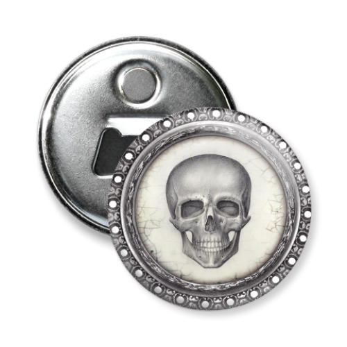 Магнит-открывашка с принтом Череп