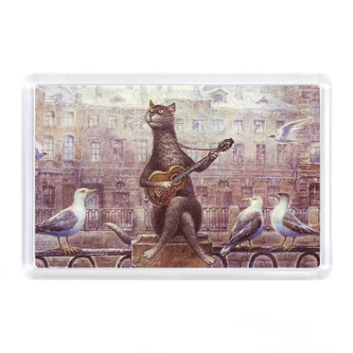 Магнит с принтом кот романтик