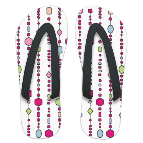 Шлепанцы (сланцы) с принтом 'Бусики'