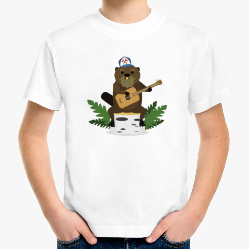 Детская футболка с принтом Бобр Бо