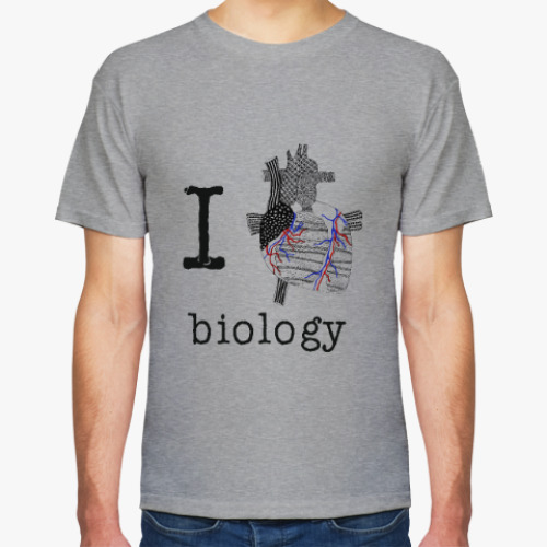 Футболка с принтом I love BIOLOGY