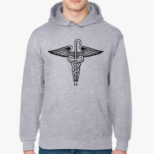 Толстовка худи с принтом Кадуцей