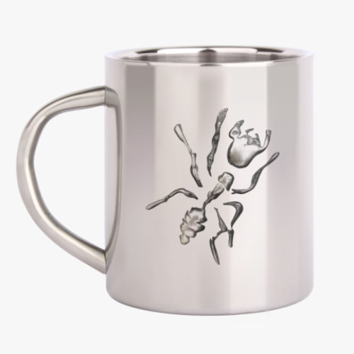 Кружка металлическая с принтом Металлический Муравей