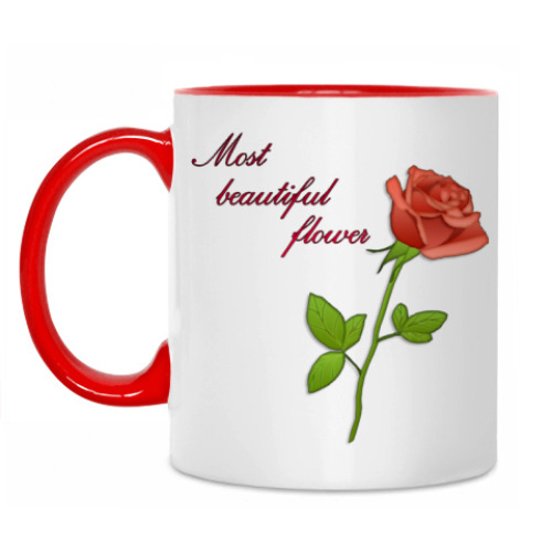 Кружка с принтом Beautiful flower