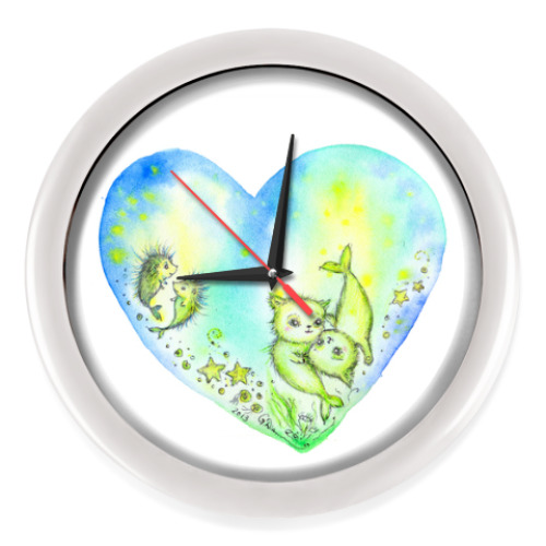 Настенные часы с принтом Море Любви