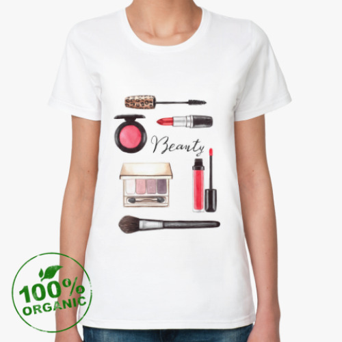 Женская футболка из органик-хлопка с принтом Beauty