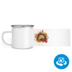 Кружка металлическая белая (круговая запечатка)