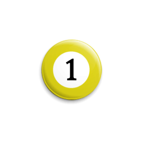 Значок 25мм с принтом  бильярдный шар