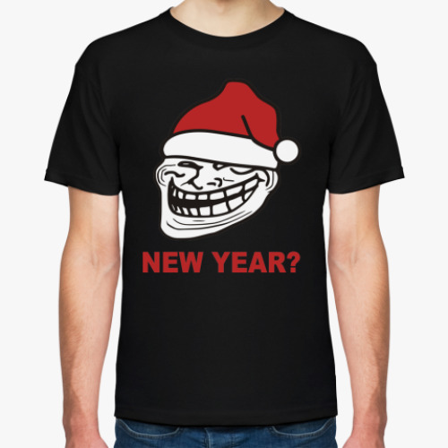 Футболка с принтом Новогодний Trollface