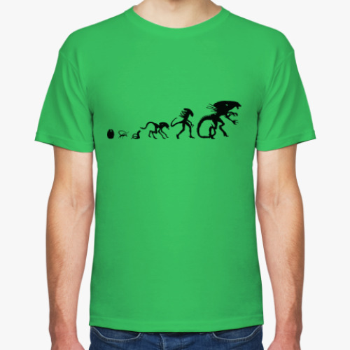 Футболка с принтом Alien evolution