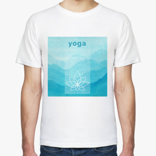 Футболка с принтом Актуальное сочетание: йога и акварель