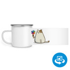 Кружка металлическая белая (круговая запечатка)