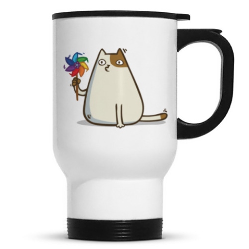 Кружка-термос с принтом Пятничный Котик №10