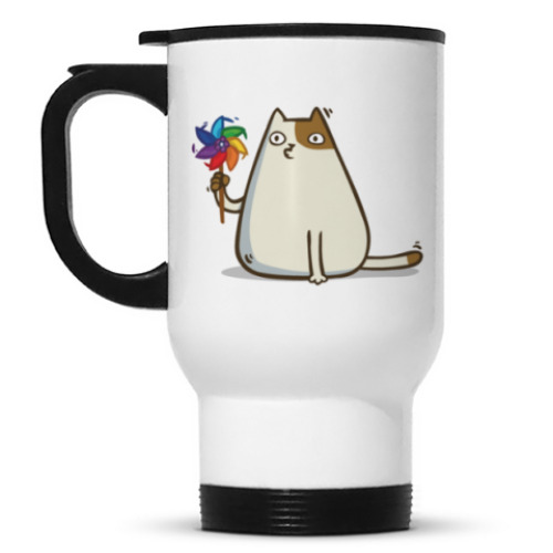 Кружка-термос с принтом Пятничный Котик №10