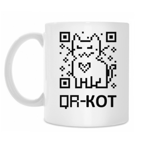 Кружка с принтом QR-кот
